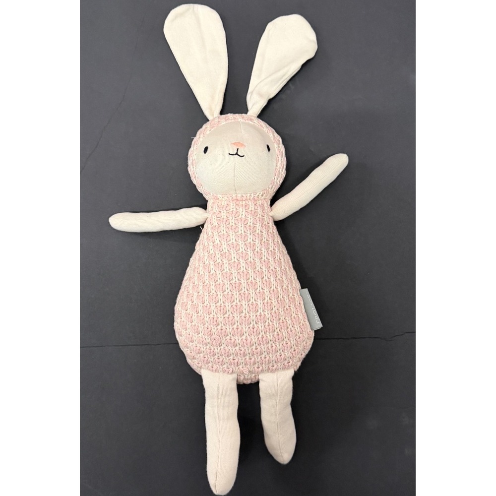 Frolics Kids Collection Pink Knit Bunny Rabbit Plush Stuffed Animal Toy 21"
